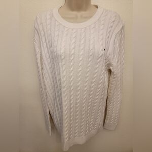 NWT Tommy Hilfiger Ladies Classic Cable Knit Crewneck Sweater